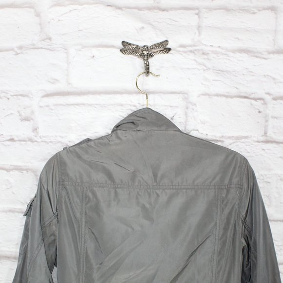 Barbour International Gray Polyester Lined Belted Jacket Size 14 - Picture 6 of 9